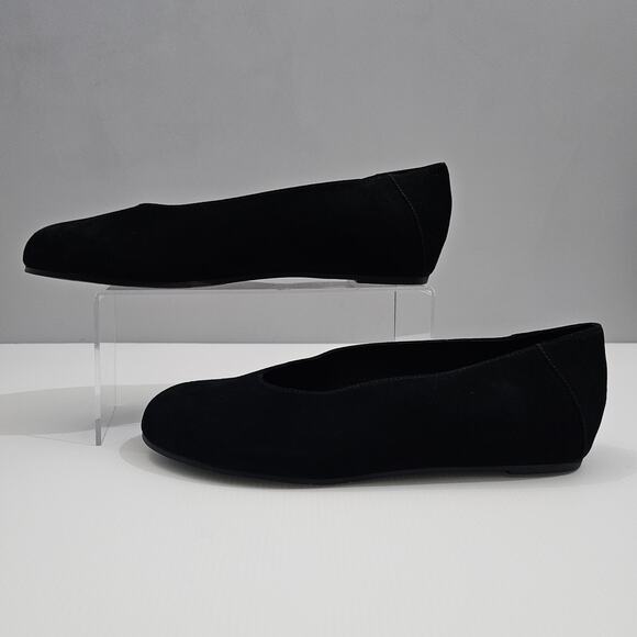 NEW Eileen Fisher Una 2 Flat Womens 10 Black Suede Slip On Hidden Wedge Comfort - Picture 2 of 13